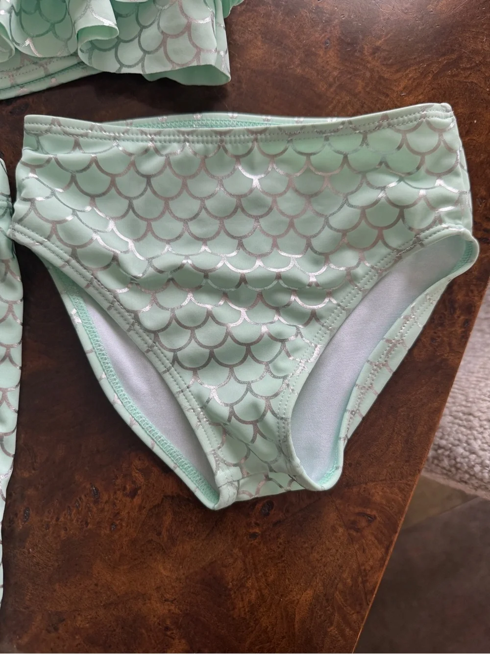Janie and Jack Mint Mermaid Tail Bikini with Tulle Cover Up Skirt 18-24